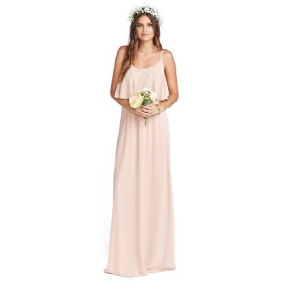 NWT Show Me Your Mumu Caitlin Ruffle Maxi Dress
Dusty Blush Crisp Size medium.